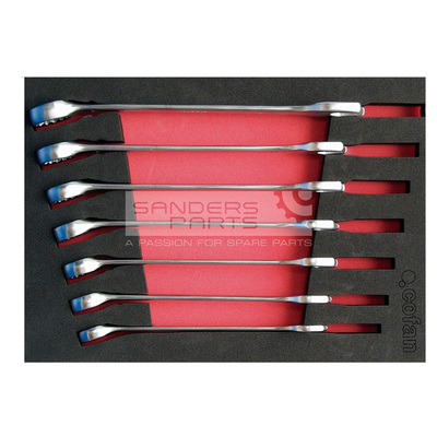 7-PIECE LARGE COMBINATION SPANNER SET COFAN 17-24 MM WITH TOOL TRAY